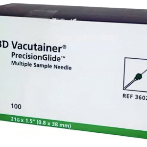 BD 360213 AGUJA VACUTAINER 21G X 38 MM, VERDE, CAJA CON 100 PIEZAS