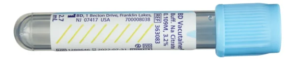 TUBO VACUTAINER AZUL CITRATO DE 2.7 ML BD 363083 - Imagen 3