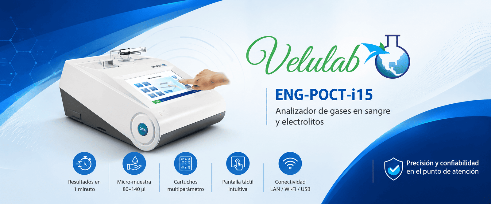EDAN i15 — Analizador portátil de gases en sangre